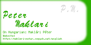 peter maklari business card