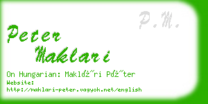 peter maklari business card